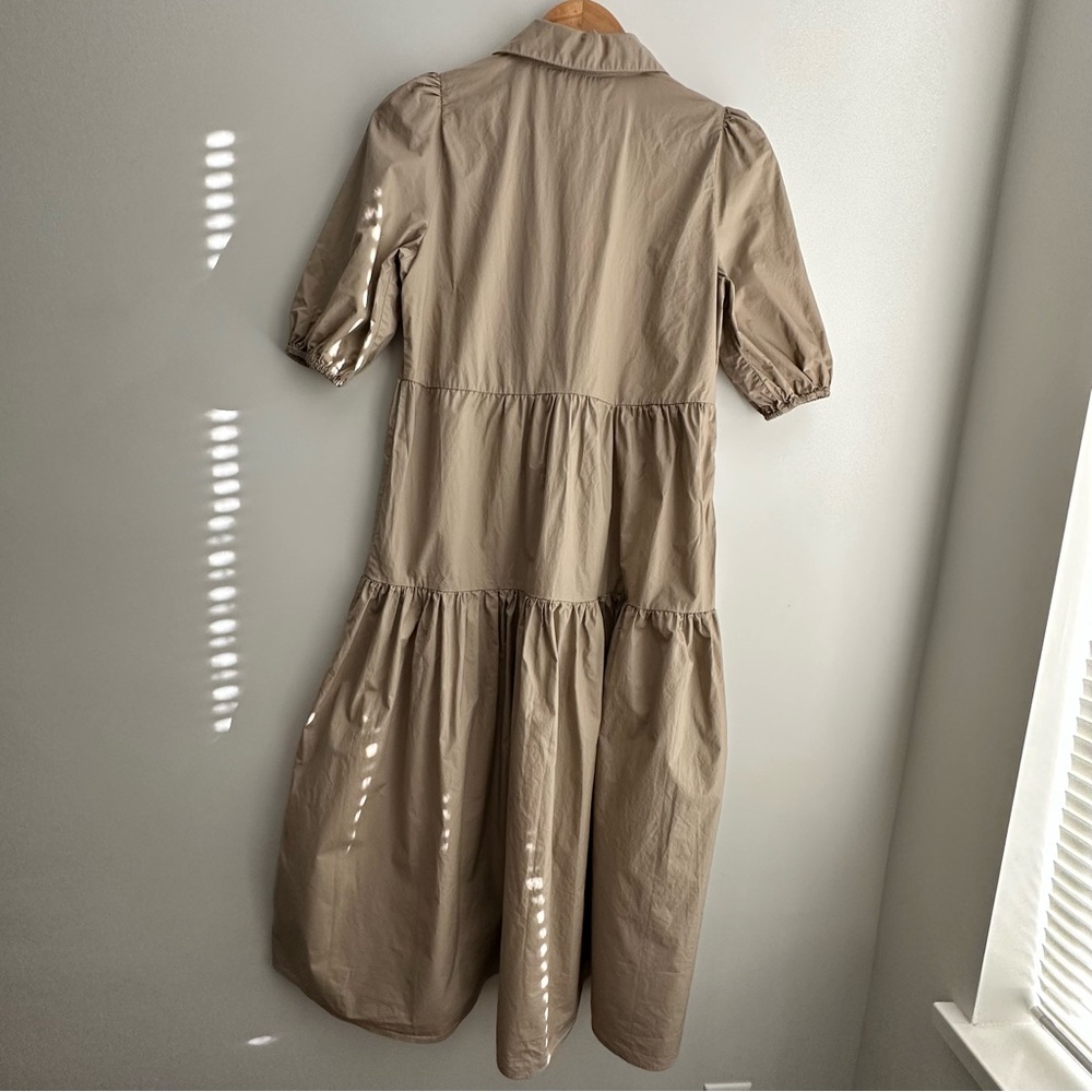 WhiteBlack Elegant Tan Front Button Down Women's Dress XS - Picture 3 of 12